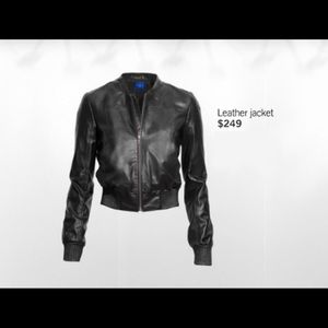 Jimmy Choo x H&M black leather bomber jacket sz 2